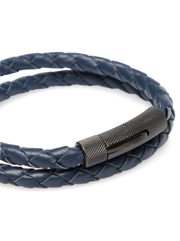 Navy Double Wrap Braid Bracelet