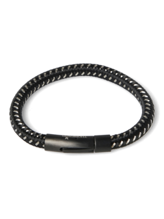 Black Polyester Steel Bracelet