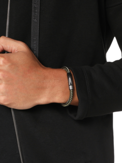 Black Polyester Steel Bracelet