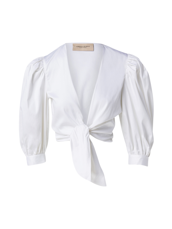 Solid Puff-sleeved Crop Top