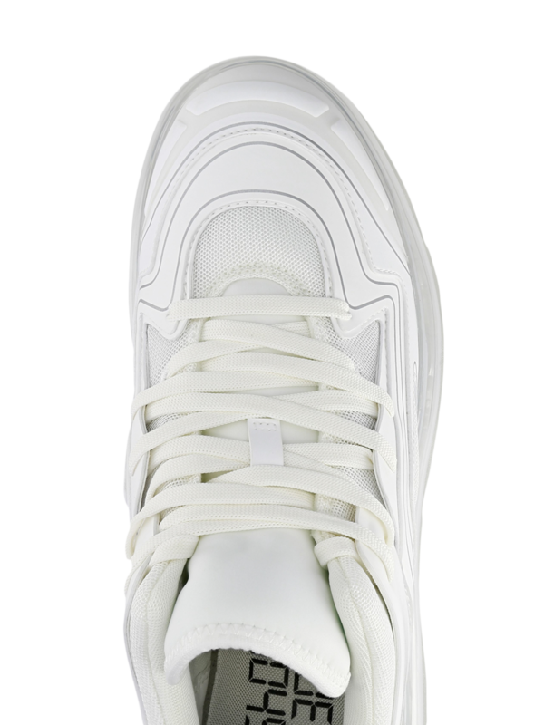 White Lace-Up Sneakers with Transparent Boot