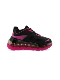 Black and Pink Lace-Up Sneakers