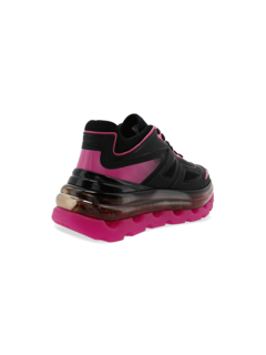 Black and Pink Lace-Up Sneakers