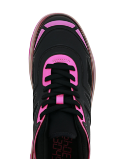 Black and Pink Lace-Up Sneakers