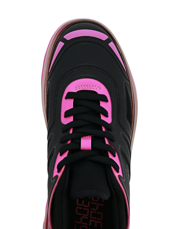 Black and Pink Lace-Up Sneakers