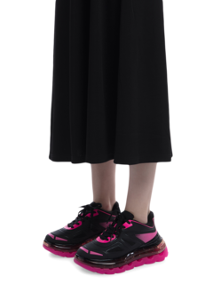 Black and Pink Lace-Up Sneakers