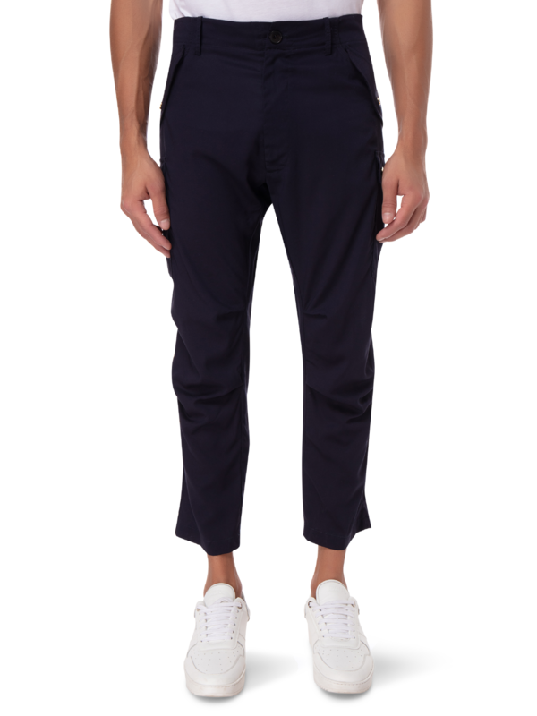 CARGO PANTS WITH METAL LOGO