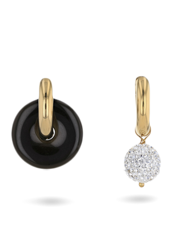 Mismatched Golden Huggie Earrings