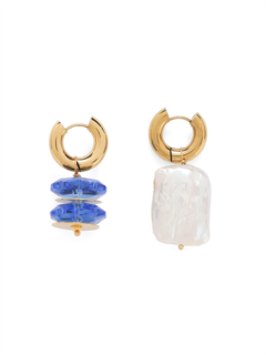 Blue & White Mismatched Earrings