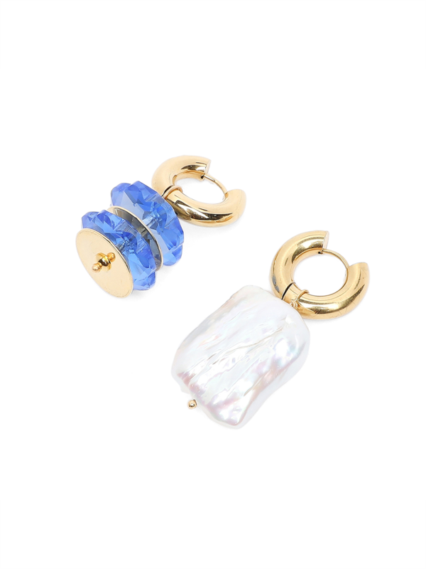 Blue & White Mismatched Earrings