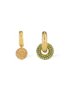 Crystal Drop-Down Hoop Earrings