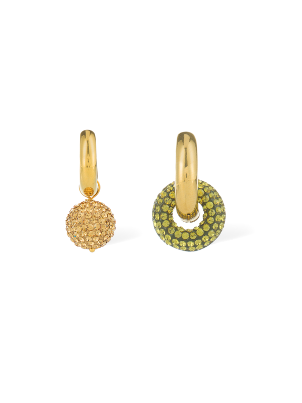 Crystal Drop-Down Hoop Earrings