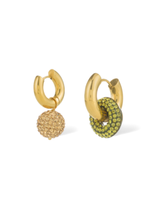 Crystal Drop-Down Hoop Earrings