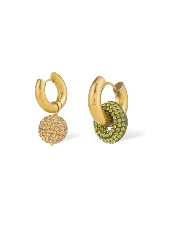 Crystal Drop-Down Hoop Earrings