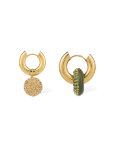 Crystal Drop-Down Hoop Earrings