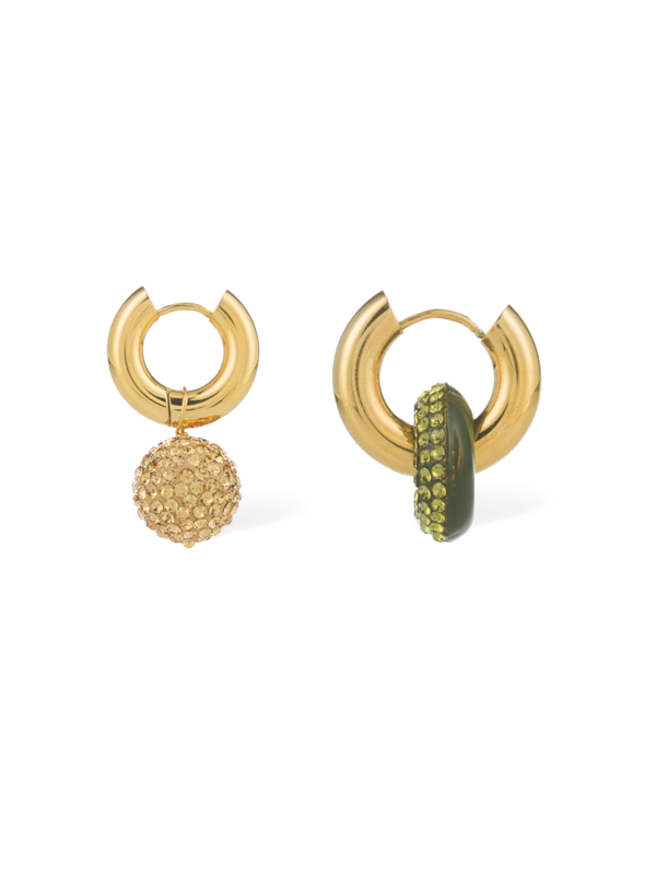 Crystal Drop-Down Hoop Earrings