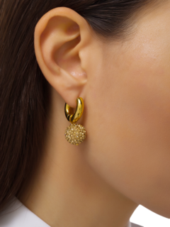 Crystal Drop-Down Hoop Earrings