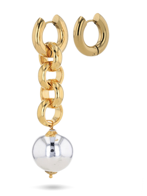 Mismatched Golden Huggie Earrings