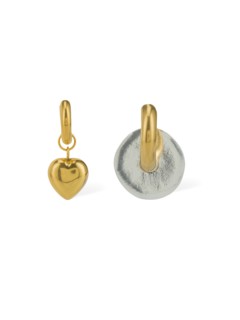 Heart-Embellished Hoop Earrings
