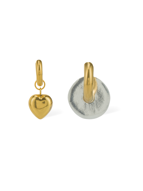 Heart-Embellished Hoop Earrings