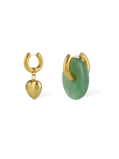 Heart-Embellished Hoop Earrings