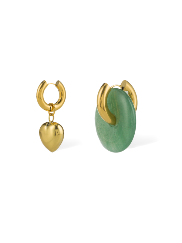 Heart-Embellished Hoop Earrings