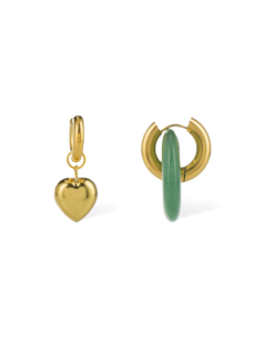Heart-Embellished Hoop Earrings