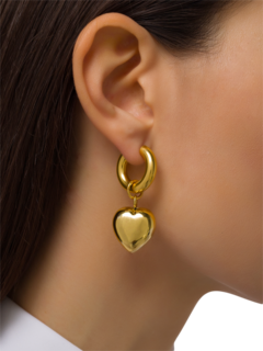 Heart-Embellished Hoop Earrings