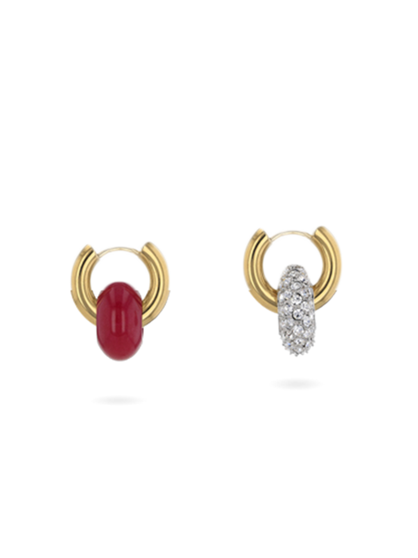 Mismatched Golden Huggie Earrings