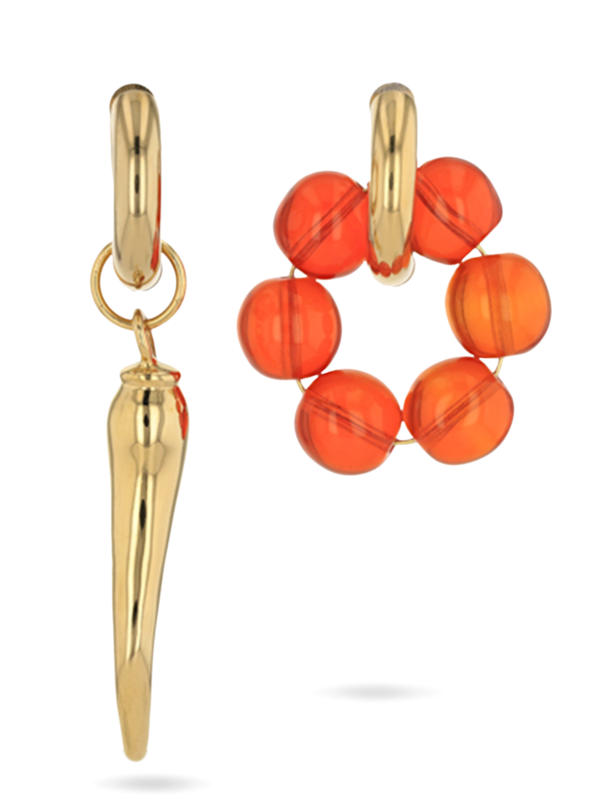 Mismatched Golden Huggie Earrings