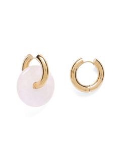 White Huggie Earrings