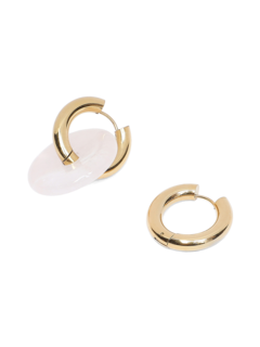 White Huggie Earrings