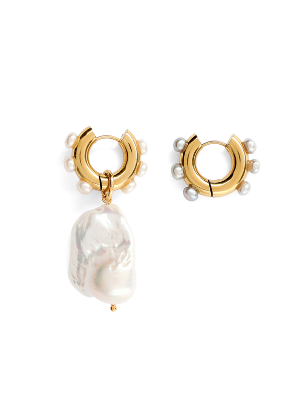White Studded Earrings