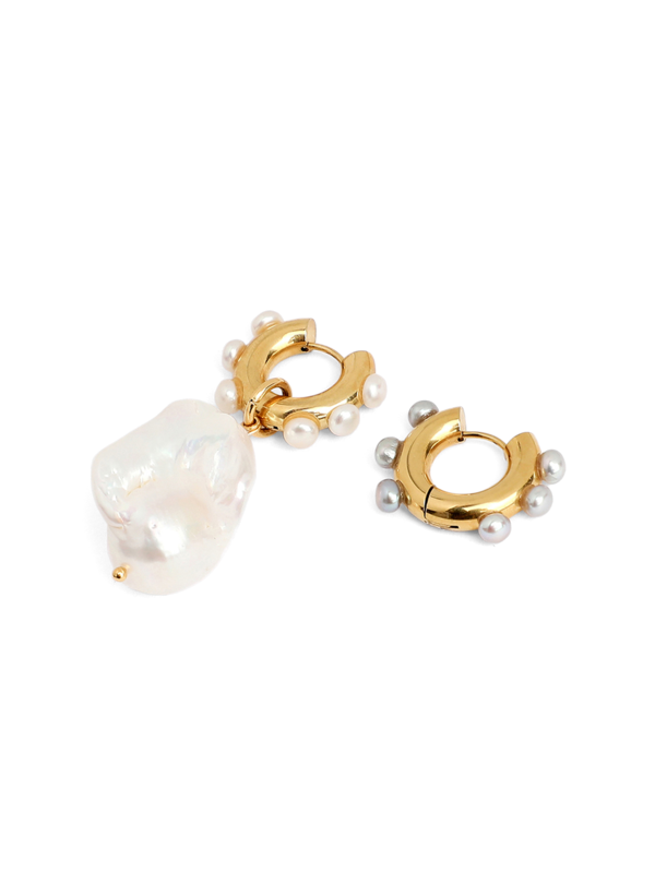 White Studded Earrings