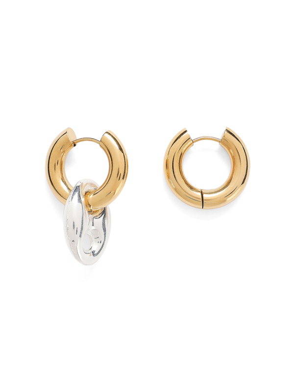 Silver & Gold Huggie Earrings