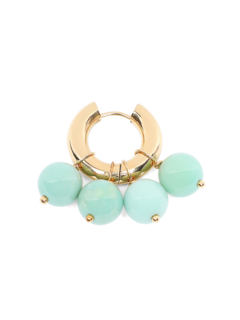 Green & Gold Huggie Earrings