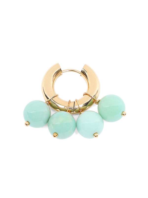 Green & Gold Huggie Earrings