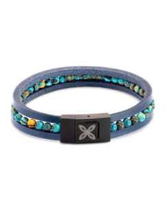 Bracelet/TH/Steel/IP Black Plated/ Multi Colour bead / Squar