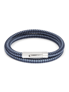 Bracelet/Thomp/ StainS/Nylon/ Trimming braid/ Navy & Blue/Sm