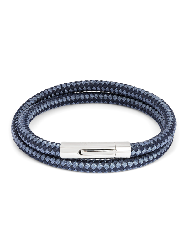 Bracelet/Thomp/ StainS/Nylon/ Trimming braid/ Navy & Blue/Sm