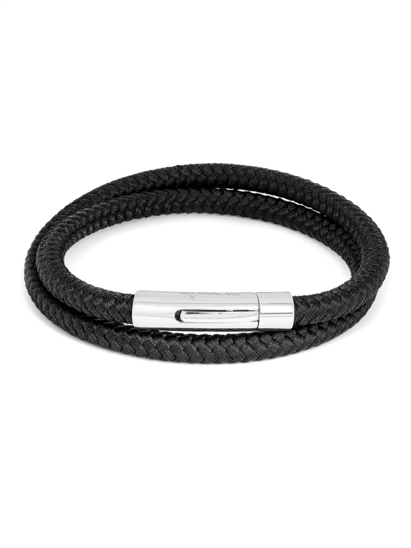 Bracelet/Thomp/ StainS/Nylon/ Trimming braid/ Black and Grey