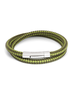 Bracelet/Thomp/ StainS/Nylon/ Trimming braid/ D.green and Gr
