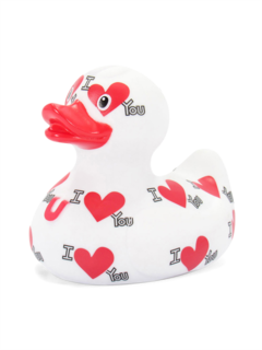 White & Red I Love You Duck