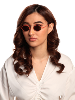 Birkin Orange Sunglasses With Grey Lenses