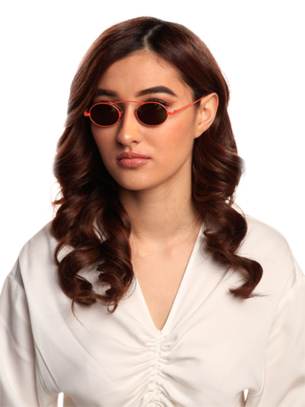 Birkin Orange Sunglasses With Grey Lenses