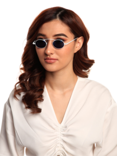 Birkin White Sunglasses With Grey Lenses