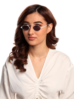 Birkin White Sunglasses With Grey Lenses