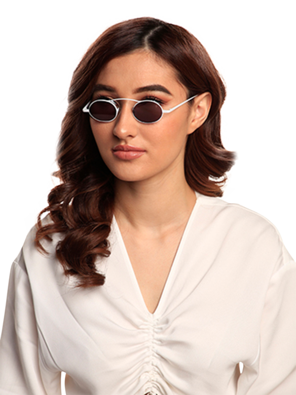 Birkin White Sunglasses With Grey Lenses