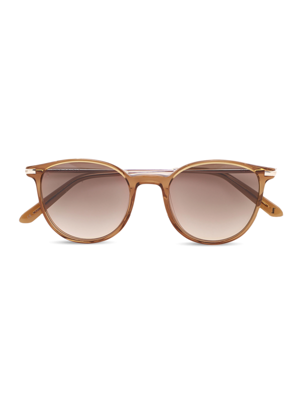 Brown Eclipse Round Sunglasses With Gradient Lenses