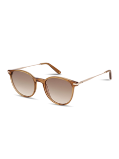 Brown Eclipse Round Sunglasses With Gradient Lenses